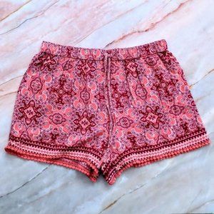 Hollister Red&Pink Boho Print Summer Shorts